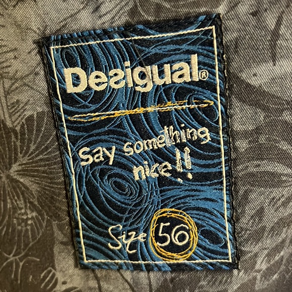 DESIGUAL Unisex 2 Button Double Vented Hawaiian 🌺 Floral Print Blazer - Picture 8 of 10